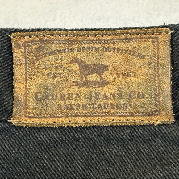 Lauren Jeans Co. Ralph Lauren Mid Rise Flare Black Denim Jeans Size 16 - Picture 10 of 12